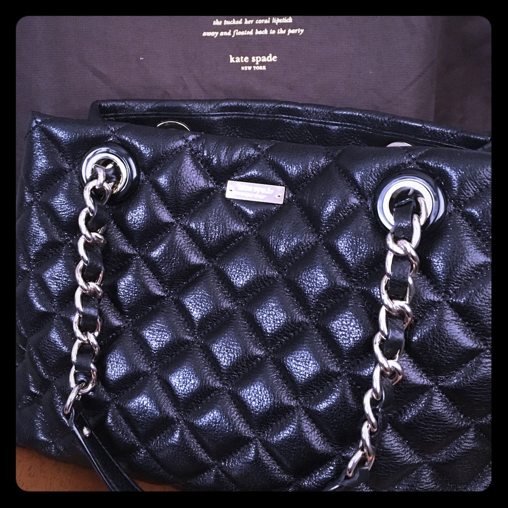 Kate Spade Maryanne Gold Coast Black quilted purse